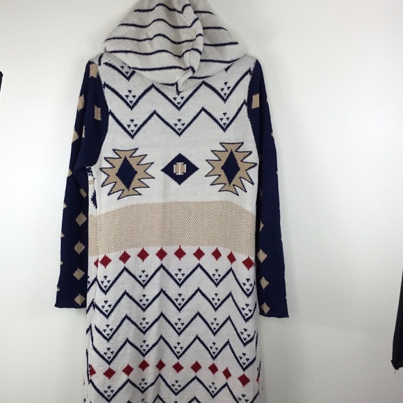 Lovemarks Duster Sweater Cardigan Southwest Pattern Med - Picture 2 of 10